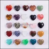 Stone Natural Rock Crystal Ornaments Carved 25x10mm Heart Chakra Reiki Healing Quartz Mineral Tumbled Gemstones Hand Heminredning Drop Dhrsk