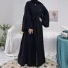 Vêtements ethniques Arrivées Abayas pour femmes Dubaï Moyen-Orient Malais Asie du Sud-Est Couleur unie Élégante Robe longue Cardigan Musulman Eid Mode