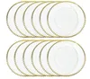 Plates christmas Gold Rim glass pearl tray transparent glass beads plate fruit cake Western dish plate golden edge plate