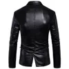 Hommes fourrure fausse affaires décontracté classique Style Simple couleur unie veste en cuir 2023 haute qualité mâle PU costume Blazers manteau 230216