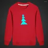 Men's Hoodies 2023 Christmas Elk Fluorescent Luminous Unisex Tops Casual Coat Autumn Long Sleeve Solid Color Children Sweatshirt