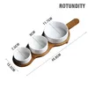 Dinnerware Sets Ceramic Plate Set Dinner Tray Candy Dish Creative Platos Divided Prato Snack With Bamboo Mat Christmas 3pcs/set