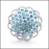 Charms Wholesale Crystal Sier Color Snap Button Women Jewelry Findings Rhinestone 18Mm Metal Snaps Buttons Diy Bracelet Jewellery Dr Dhe5R