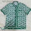 T-shirts pour hommes CASABLANCA Casual Hawaiian Full Print Green Short Seve Shirt0216V23