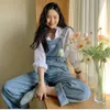 Kvinnors jumpsuits Rompers Vintage Denim Överaller Kvinnor Summer Korean Style Pants Loose Wide Leg Jumpsuits Casual All Match Plus Size Women Jeans 230215