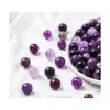 Stone Natural 15mm Amethyst Ball Bead Palm Quartz Mineral Crystal Tumbled ￤delstenar Handstycke Hemdekoration Tillbeh￶r Accessories Drop DHC5U