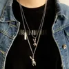 Hanger kettingen dames mode dubbele laag ketting roestvrij staal s dames trui ketting verjaardag jubileumfeestje sieraden