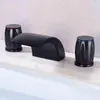Badrumsvaskar kranar bassäng vattenfall rostfritt stål 8'sink kran utbredd 3 håls mixer unik design