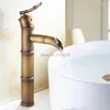 Rubinetti per lavabo da bagno Ottone antico Bambù Bronzo spazzolato Maniglia singola Innalzamento vintage J16932