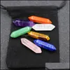 Stone Hexagon Prism Reiki Healing 7 Chakra Set Natural Pillar Palm Quartz Mineral Crystal Tumbled Gemstone Hand Piece Home Decoratio Dhfci