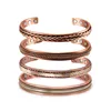 Bangle Twisted Pure Copper Magnetic Armband Fördelar Justerbara manschettarmband för män Kvinnor Anthrit Smärtlindring Health Energy 230215