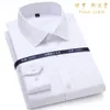 Men's Dress Shirts Top Quality Mens Formal Long Sleeve White Pure Cotton Business Slim Fit Plus Size Office Non Iron 230216