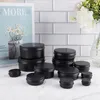 Empty Jars Bottles Black Round Aluminum Tin Cans Screw Lids Metal Lip Balm Box Cosmetic Containers Storage Organization Wholesale