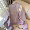 Женские куртки Deeptown Baseball Jacket Vintage Harajuku Негабаритная пуговица Purple мягкая шикарная одежда Winter Coats Корейская мода 230216