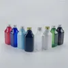 収納ボトルマルチカラー200ml x 25空のプラスチックスクエアボトルアルミニウムスクリューキャップリキッド化粧品コンテナペットトナー