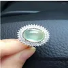 クラスターリングnatual prehnite Ring Natural Real 925スターリングシルバージェムサイズ10 12mm女性または男性