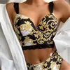 Summer Women's Tracksuits swimsuit women's summer new sexy two letter knitted hanging neck gathering bikini thin suit Swimsuits