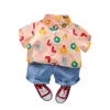 Baby Summer Clothing Toddler Kids Baby Boy Clothes Print Short Sleeve Shirt Topps Pants 2st.