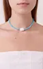 Choker Chokers Barock Natural Pearl Necklace Bohemian Style 6mm Blue Women Glamour Jewelry 2023 Fashion Retrochokers LLIS22