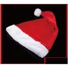 Świąteczna zabawka DHS Nowe czapki cosplay Santa Red Plush Hat Hat Holiday Costume Caps ADT HEET VEET CAP DRIP DOBRYWA Prezenty Nove Dhfgo