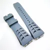 25mm 20mm Grey luxury high quality Silicone Rubber Strap Band for RICHAD MILE RM011 RM50-03 01185x