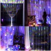 Strings USB 3 2,8m Curta LED String Light Fairy Icicle 8 Modos 13Key Remote 280LED Christmas Micro Garland Patio Window Lights