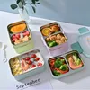 Lunchboxen Tragbare Edelstahl Doppelschicht Cartoon Lebensmittelbehälter Mikrowelle Bento für Kinder Kinder Picknick Schule 230216