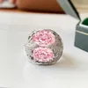 Anelli a grappolo Anello con diamante acquamarina di lusso Anello in argento sterling 925 Fede nuziale per le donne Promessa nuziale Regalo di gioielli di fidanzamento