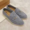 Designer Loropiana Charms Scarpe Pure Original Spring Autumn New Lp Lefu Shoes Slackers in pelle morbida da donna Pedale spesso piatto Confortevole singolo