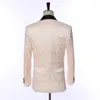 Herrdräkter Senaste design Custom Patten Slim Fit Wedding Groom Prom Tuxedo Terno Masculino Mens 3 Pieces (Jacket Pants Vest)
