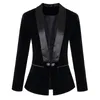 Womens Suits Blazers HIGH QUALITY est Runway Designer Blazer Womens Long Sleeve Velvet Blazer Jacket Outer Wear 230216