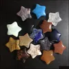 Stone Random Color Star Statue Natural Carving Home Decoration Crystal Polering GEM Drop Delivery Jewelry Dhybz