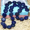 Ketens trendy natuurlijke apis lazuli steen 12 mm mode mooie ronde cake munt kralen ketting maken 18inch my5273