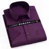 Camicie eleganti da uomo Camicia a maniche corte Non stirare Tinta unita Basic Business Social Stretch Estate Moda Comoda formale 230216