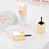 Storage Bottles Empty 5ML Lipgloss Tube Square Gold Frosted Cosmetic Packaging Lip Gloss Containers DIY Wand Tubes 10pcs 30pcs 50pcs