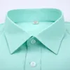 Camisas de vestir de los hombres Camisa de trabajo de negocios de verano cuello cuadrado de manga corta más el tamaño S a 7xl sarga sólida a rayas camisas de vestir formales de los hombres no se desvanecen 230216