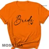 Women's T Shirts Bride Team Women Aesthetic Bachelorette Party Wedding Tops Bridesmaid T-shirt Summer O-neck TX321