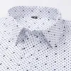 Camicie eleganti da uomo Classiche a maniche lunghe Stampa/righe Basic Single Patch Pocket 65% Cotton Business Standard-fit Camicia da ufficio 230216