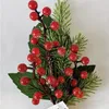 Decoratieve bloemen kunstmatige planten kerstsimulatie decoratie rode kegels dennen nep vaas huis