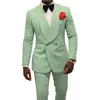 Ternos masculinos 2023 Tuxedos de casamento de lapela de xale Wear Wear Borgonha Groomsmen Slim Fit Formal Dinner Business Men (calça de jaqueta)