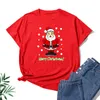 Women's T Shirts Summer Women Tops 2023 Fashion O-neck Short Sleeve Loose Santa Claus Print T-Shirts Tee Casual Pullover Top Clothing