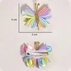 Hair Accessories Butterfly Clips For Baby Girls Gradient Flocking Hairpins Headdress Children Kids Barrette Ornaments