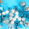 Decorazioni natalizie 42 pezzi Palline dipinte Aumenta la placcatura a trama fine Lucida Decorazione per feste di Natale Forniture per ciondoli a sfera