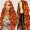 Human HairPlucked Human Hair Capless Wigs Synthetic 28 30inch Ombre Pink Color Body Wave Wig Pre 13x4 Lace Front for Black Women 1