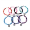 Bracelets de charme Sept Chakras Bracelet en pierre impériale Charms coeur Femmes Hommes Yoga Main Chaîne Bijoux Amitié Cadeau Drop Livraison Dhrut