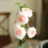 Decorative Flowers 10pcs Real Touch Silk Artificial Rose Hand Feel Felt Simulation Wedding Silicone Home
