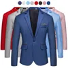 Mäns jackor Fashion Business Men's Blazer Jacket Slim Fit Wedding Dress Sackets Groomsman Party Suit Outwear For Man 230215