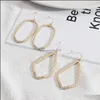Stud Designer Frame Teardrop Earrings For Women Fashion Jewelry Painting Metal Water Drop Hollow Out Statement Delivery Dhgly