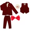 Costumes Printemps fleur garçons formel Blazer vêtements ensemble enfants veste gilet pantalon 3 pièces mariage smoking Costume enfants anniversaire Costume 230216