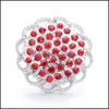 Charms Wholesale Crystal Sier Color Snap Button Women Jewelry Findings Rhinestone 18Mm Metal Snaps Buttons Diy Bracelet Jewellery Dr Dhe5R